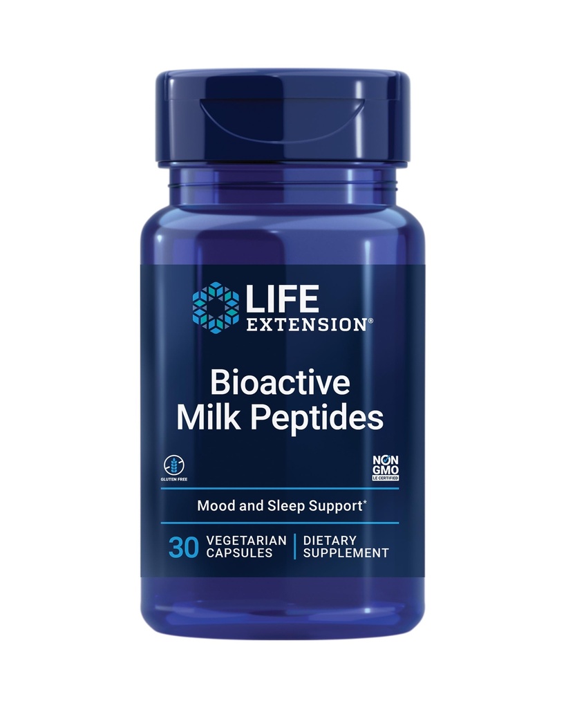 Eluea pikendamine Bioaktiivsed piimapeptiidid, tervisliku meeleolu tugi, puhketoetus, lõõgastus, piimapeptiidid, kaseiini dekapeptiid, hormoonivaba, gluteenivaba, mitte-GMO, taimetoitlane, 30 kapslit