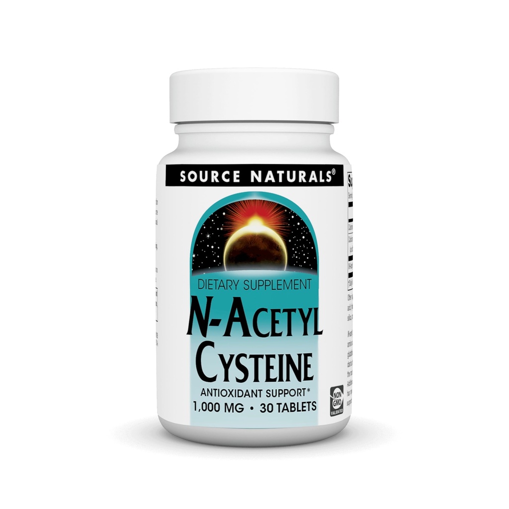 Allikas Naturals N-atsetüültsüsteiin Antioksüdant 1000 mg toidulisand, mis toetab hingamisteede tervist * - 30 tabletti