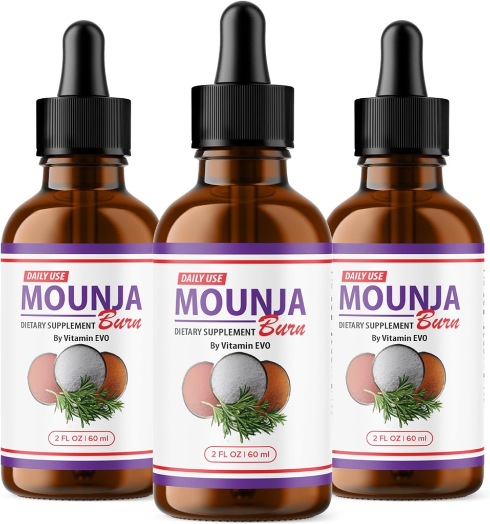 (3 Pack) Mounja põletustilgad - Ametlik valem - Mounja Burn Dietary Supplement Drops, Mounja Vedelik tilkab maksimaalset tugevust üldine heaolu toetus Formula MoujaBurn Mounja Burn Advanced (3 pudelit)