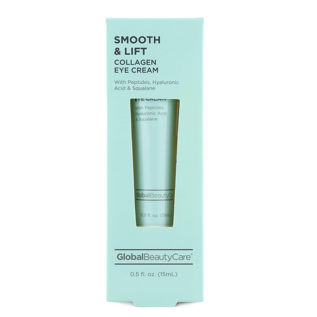 Global Beauty Care Smooth & Lift Collagen - Eye Cream wiith Peptides, hüaluroonhape & Squalane, 1-Pack (0, 5 fl oz 15 ml)