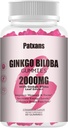 1 Pack 2000mg Ginkgo Biloba Gummies - Ginkgo Biloba lisandid aju tervise toetamiseks, meeleolu ja fookuse parandamiseks, energia, täiskasvanu, maasikamaitse, 60 krahv