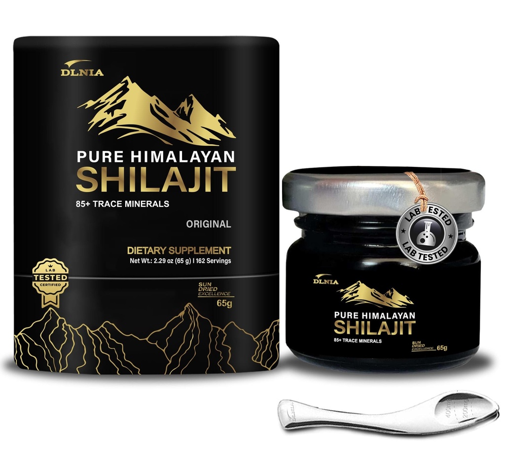 Shilajit Pure Himalayan Orgaaniline Shilajit Vaigulisand - Gold+ Hinne 85 + jälgimine Mineraalid 75% Fulvic Acid, üldine energia ja immuunsuse tugi, puhas Shilajit meestele ja naistele, 65 g