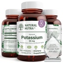 Natural Nutra Elemental Kaalium Gluconate 99 mg Toidulisand - Soodustab Energiat, Aitab Suurendada Närvisüsteemi, Soodustab Südame Tervist, Mineraalregulatsiooni, Lihasfunktsiooni - 100 Vegan Tablett