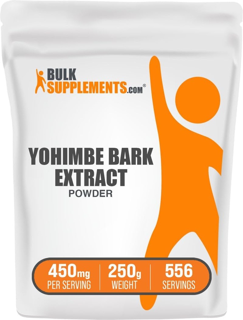 BulkSupplements.com Yohimbe Extract Pulber - Yohimbe Bark Extract - Taimne täiendus, Gluteenivaba, 450mg per Serving, 250g (8,8 oz) (pakk 1)