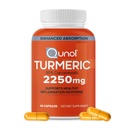 Qunol Turmeric Curcumin must pipar, 2250mg Kurkum ekstrakt 95% kurkuminoidid, ekstra tugevus Turmeric Supplement, tõhustatud imendumine, ühine tugi täiendada, 90 Vegetarian kapslid