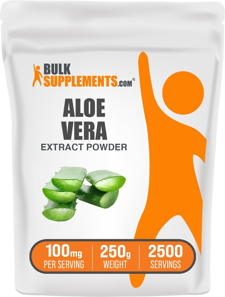 BulkSupplements.com Aloe Vera ekstrakti pulber - Aloe Vera lisand, taimsed toidulisandid - Vegan & gluteenivaba, 100 mg ühe serveerimise kohta, 250 g (8,8 oz) (pakk 1)