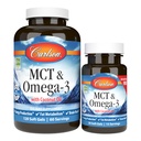 Carlson - MCT & Omega-3, kookosõli, kaprüül ja kapriinhapped, EPA & DHA, energiatootmine, rasva ainevahetus ja aju tervis, 120 + 30 Softgels