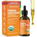 USDA orgaaniline kurkumivedelik tilgad musta pipariga - 1000 mg kurkumiinilisandit immuunsuse ja seedetrakti tervise jaoks - 30 serveerimist - tõhustatud imendumine - mitte-GMO, vegan, gluteenivaba - maitsestamata, 1 Fl Oz