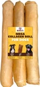 Woofley's Extra Thick Collagen Roll (10-12 tolli - 3 PCS) - Närid koertele - Bully Stick Rawhide Alternatiivsed Koer närib keskmise ja suurte koerte jaoks