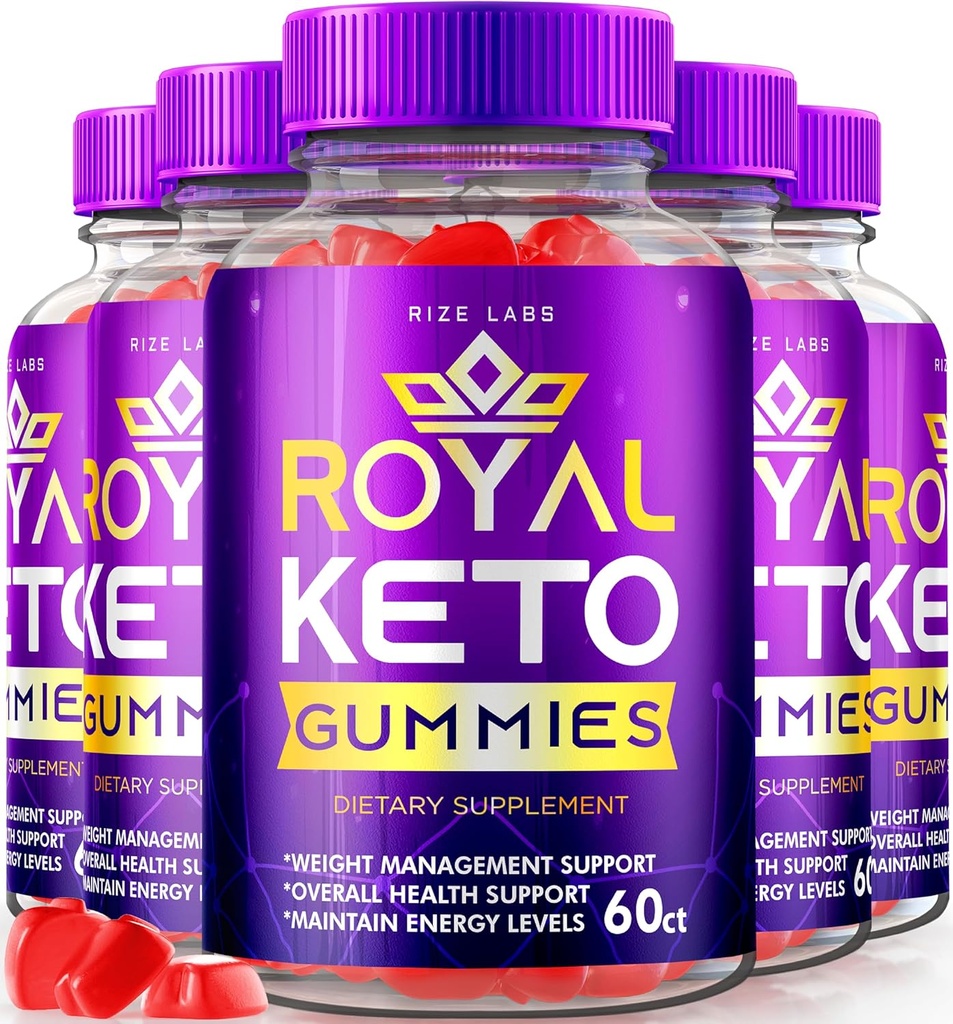 Rize labs - Royal Keto Gummies - ACV orgaaniline tugi kõht rasva ja kaalulangus dieet, meestele ja naistele Õunasiidri Äädikas Extra Tugevus Gummies (300 Gummies) (pakk 5)
