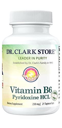 Dr Clark Vitamiin B6 täiendus - 230 mg, 21 Tapioca kapslit, toetab energia ainevahetust ja närvisüsteemi tervist