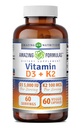Amazing valemid Vitamiin D3 5000 RÜ vitamiin K2 100 mcg | D3 + K2 komplekslisandi | Veggie kapslid | Mitte-GMO | Gluteenivaba | Valmistatud USAs (60 loend)
