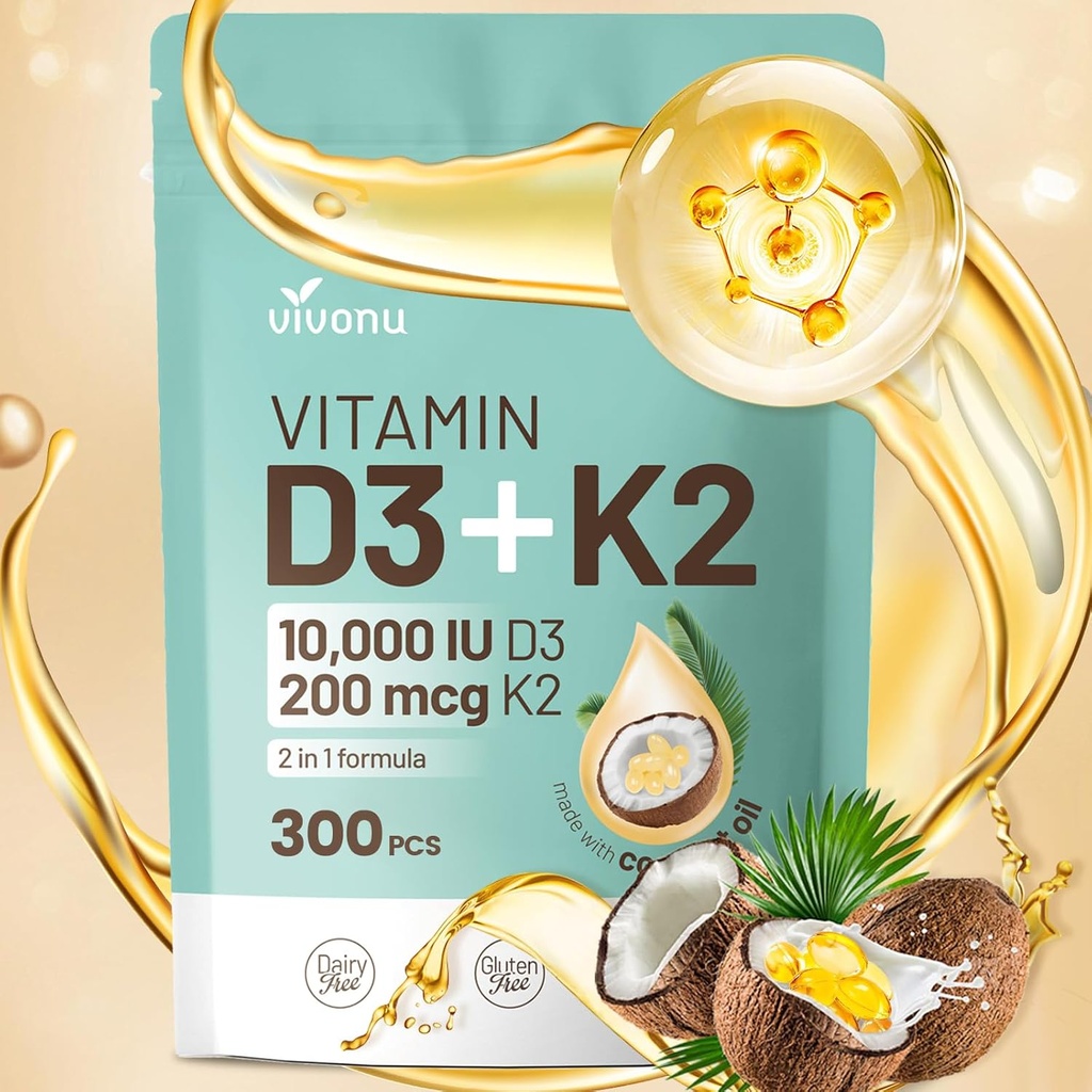 Vitamiin D3 10000 iu Plus K2 (MK-7) 200 mcg