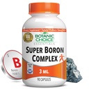 Botaaniline valik Super Boron Complex (3mg) - edendab luude ja eesnäärme tervist, metaboliseerides kaltsiumi ja magneesiumi - 3 boori vormi meestele ja naistele (90 kapslit)