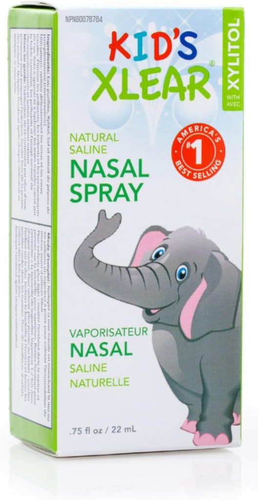 Xlear Natural Xylitol soolane ninasprei lastele - Daily Decongestant, Nina niisutaja, 0,75 fl oz (Pack of 1)