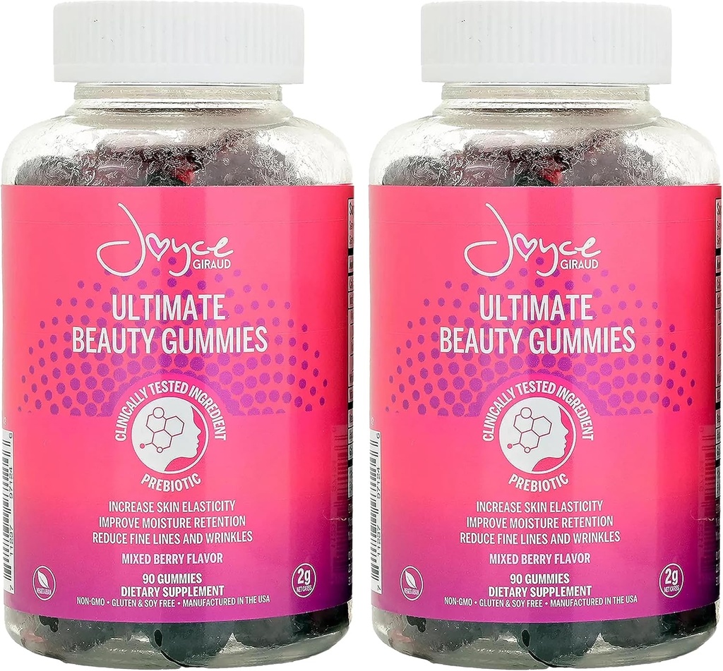 Joyce Giraud Ultimate Beauty Gummies, 60-Day Supply, Supports Skin Hydration & Healthy Skin Tone, 180 Gummies