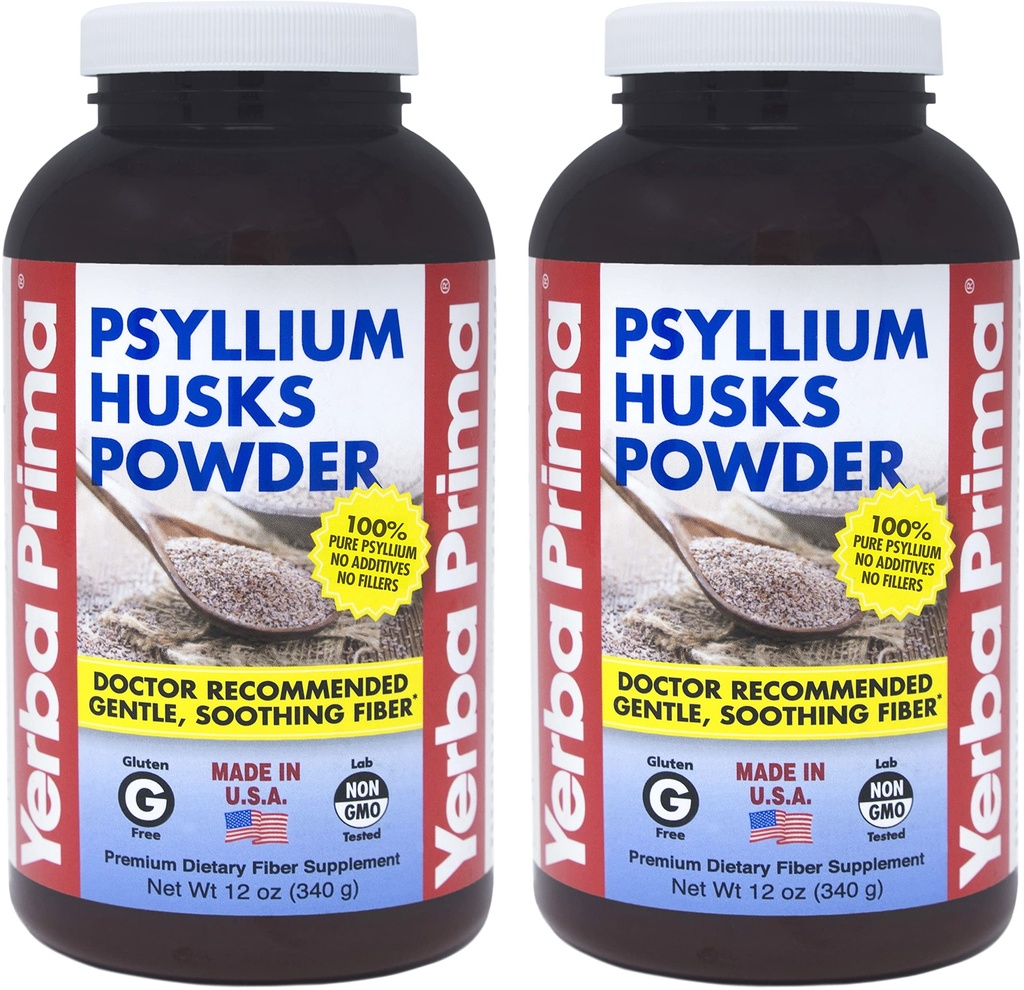 Yerba Prima Psyllium Husk Pulber 12 oz (2 pakk) - looduslik kiudainelisa