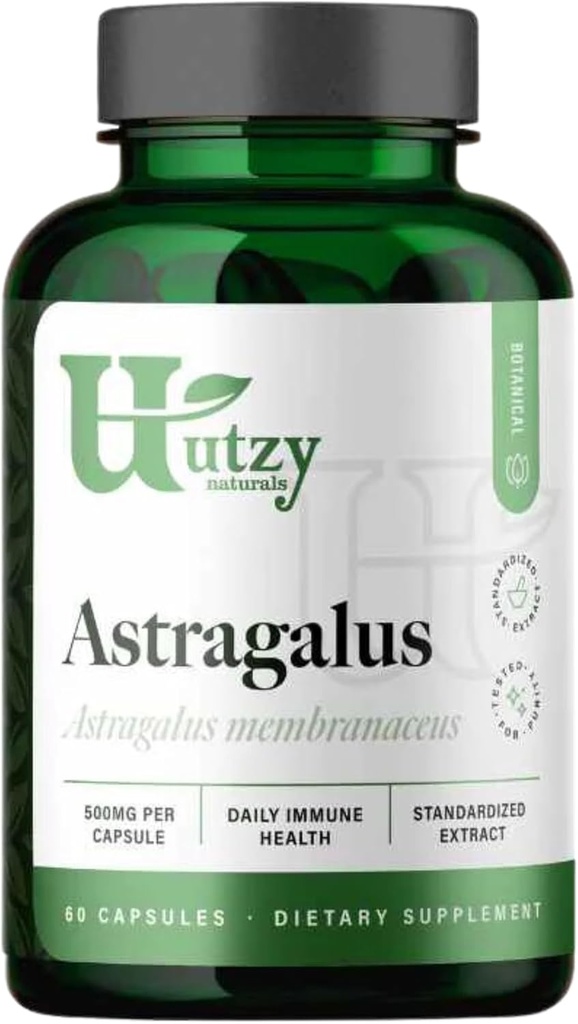 Utzy Naturals Astragalus | Daily Immune Health | 500 mg kapsli kohta | 60 kapslit