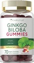 Carlyle Ginkgo Biloba 300mg | 70 Gummies | 45: 1 Leaf Extract | koos Peach Vaarika Maitsega | Vegan, Non-GMO, Gluteenivaba täiendus