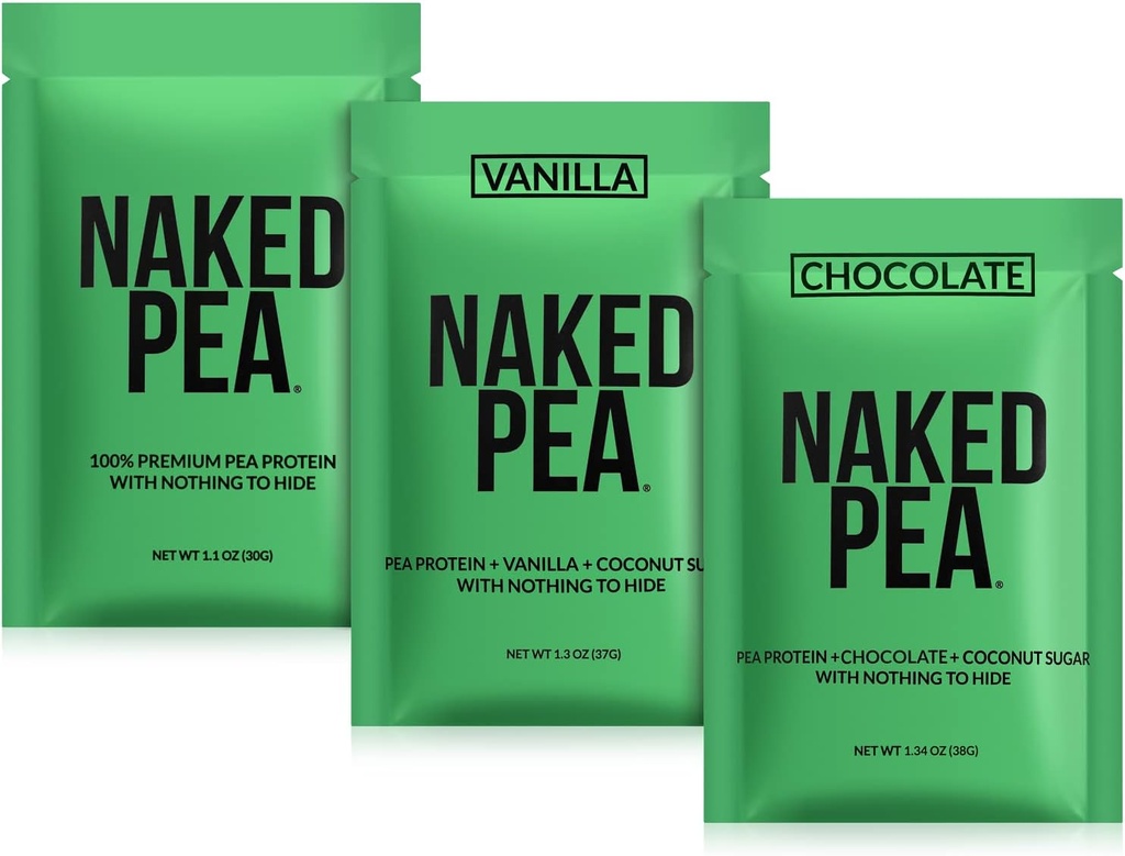 Alasti vegan-proovi hernes, šokolaadihernes ja vaniljehernes