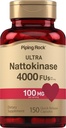Piping Rock Nattokinase Supplement 4000 FU | 100mg | 150 kapslit | Mitte-GMO, Gluteenivaba