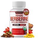 Orgaaniline berberiin Ceylon Cinnamon 2175mg - Premium berberine täiendada kõrge puhtusastmega ekstrakt USDA Orgaaniline, toetada immuunsüsteemi, Berberine Plus Complex, Non-GMO Vegan meestele Naised 90 kapslit