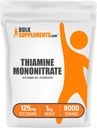 BulkSupplements.com Tiamiinmononitraadi pulber - vitamiin B1 pulber, tiamiin B1 lisand - B1 vitamiinid, gluteenivaba, 125 mg serveerimise kohta, 5 kg (11 naela) (pakk 5)
