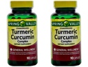 Spring Valley Standerdized keeruline kurkumiini toidulisand kapslid, 500 mg, 90 arv, 2 pk