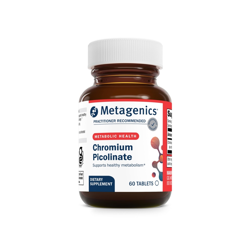 Metageenid Kroompikolinaat - Biosaadav kroom ainevahetuse toetamiseks * - Essential Trace Mineral - Mitte-GMO - Taimetoitlane - Gluteenivaba - 60 loend