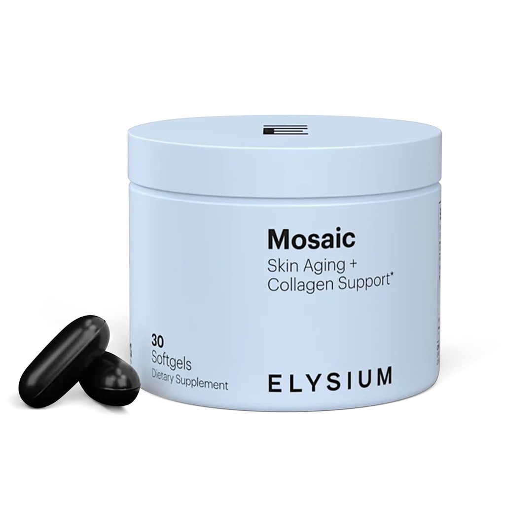 ELYSIUM mosaiik - hüaluroonhappe lisand - kliiniliselt tõestatud - võitleb trahvi joonte ja naha vananemisega - kollageeni lisand - 30-päevane pakkumine (vegan Softgels)