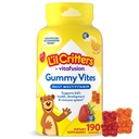 L'il Critters Gummy Vites Daily Kids Multivitamiinid Assorteeritud puuviljamaitsed vanuses 2+ väikelapsed ja lapsed, Gummy Vitamiin C- ja D-vitamiiniga, 95-190 päeva pakkumine, 190 kummikummid