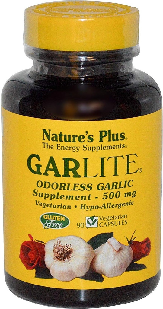 NaturesPlus Garlite lõhnatu küüslauk - 90 kapslit - taimetoitlane, gluteenivaba - 90 serveerimist