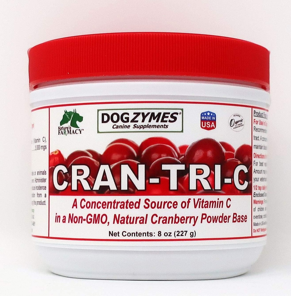Dogzymes Cran Tri C kuseteede tugi, C-vitamiini segu, 1418 mg teepluusi kohta (8 Ounce)