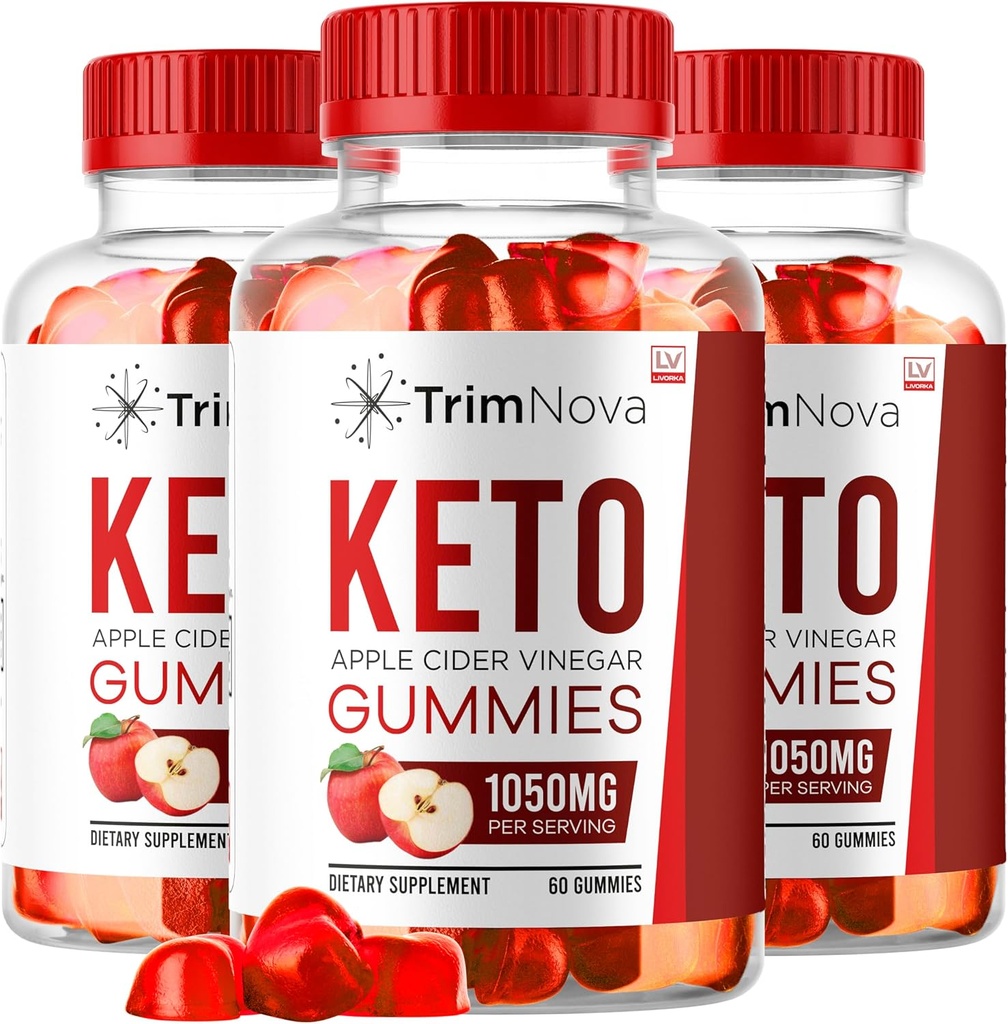 LIVORKA (3 Pack) TrimNova Keto ACV Gummies, TrimNova Gummies, TrimNova Keto ACV Gummies, Trimnova, TrimNova Keto Formula, TrimNova Keto ACV Gummies 1050MG, 180 Gummies 3 kuud.