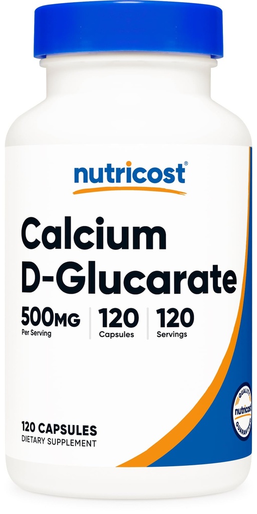 Nutrikost Kaltsium D-Glukaraat 500mg, 120 kapslit - Gluteenivaba, mitte-GMO, taimetoitlane Sõbralik