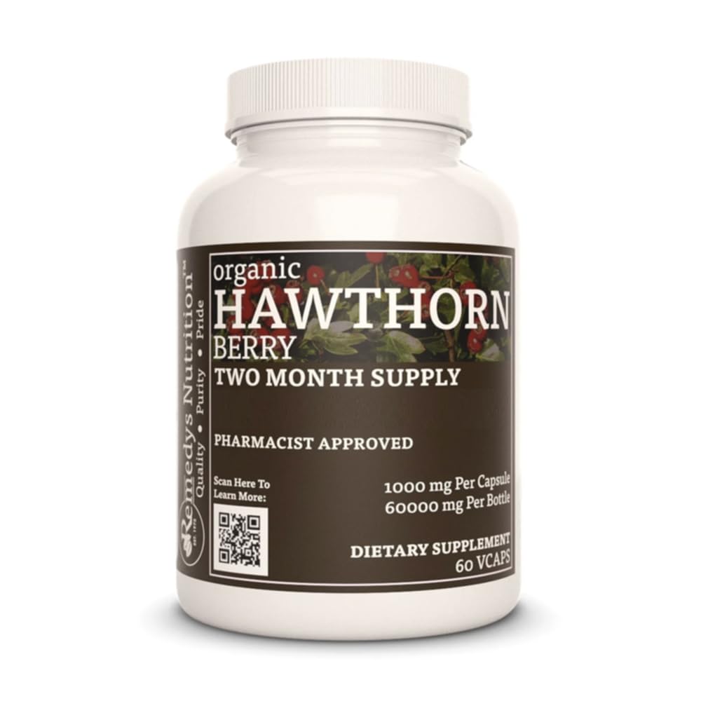 Remedy toitumine Hawthorn Berry | 1000 mg, 60 Vegankapslit Taimne toidulisand | Kahe kuu pakkumine