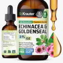BIO KRAUTER Echinacea ja Goldenseal Root Vedelik Ekstrakt - Natural Immune Support - Echinacea tilgad Goldenseal - Vegan, Alkohol & Sugar Free Tinktuur - 2 Fl.Oz.