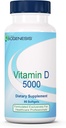 Nutra Biogenesis Vitamiin D 5000 - Vitamiin D3 5000 IU Softgel Kapslid meestele ja naistele, VIT D Täiendus Immuunsüsteemi toetamiseks, Terved Hambad Ja Luu Tervis - 90 Softgels