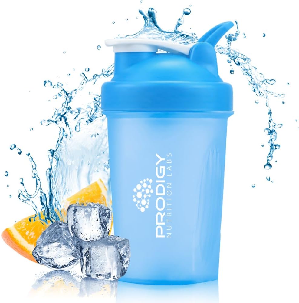 Prodigy Nutrition Labs Premium Shaker Pudel Ideaalne valgu raputamiseks ja enne treeningut - 14 Ounce (sinine)