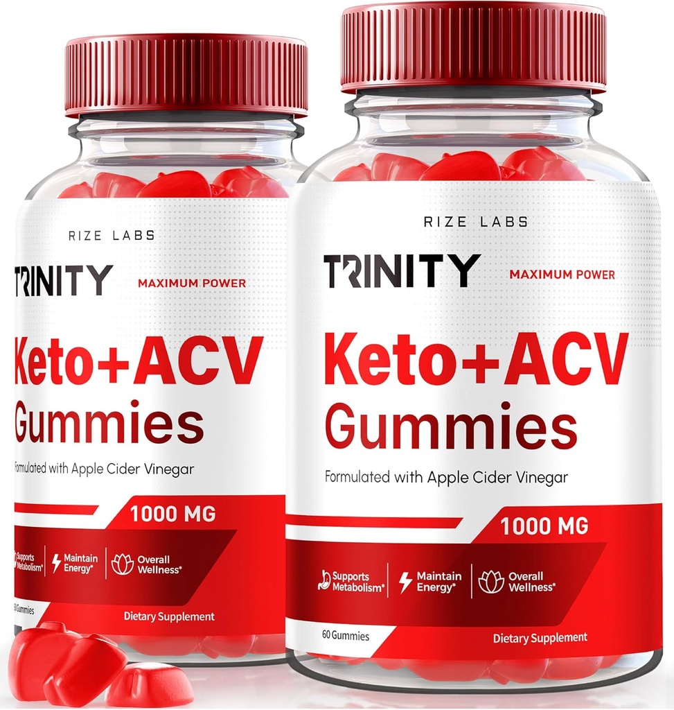 Rize labs (Pakett 2 Trinity Keto + ACV Gummies Advanced Kaalulangus, Premium Keto Plus ACV valem, Kõik Natural Apple Siidri Äädikas Supplement, Gummy 500 mg Review (120 Gummies)