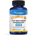 120 kapslit, mis sisaldavad 500 mg vitamiini B1, mitte-GMO, vegan, gluteenivaba, benfotiamiin