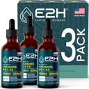 E2H MAAPEAL INIMESTELE D3-vitamiin ja K2-lisand immuunsuse toetamiseks - vedel D3-vitamiin 5000 RÜ - valmistatud USA-s | Mitte-GMO, vegan - (3 pudelit)