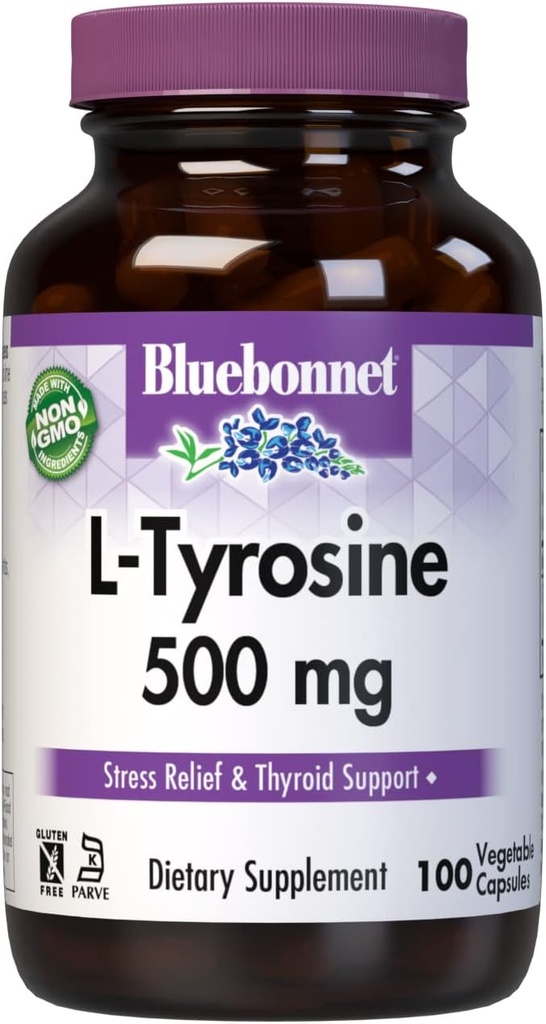 Bluebonnet Ltyrosine 500 Mg Vitamiinikapslid, 100 Count