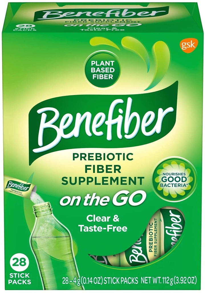 Benefiber Maitsevaba, Suhkruvaba Fiber Täienduspakendid Seedetrakti Tervis / 28 Loe (6 Pack)