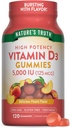 Looduse tõde Vitamiin D3 Gummies | 5000 IU | 120 Count | Taimetoitlane, mitte-GMO ja gluteenivaba toidulisand | Looduslik virsikumaitse, pakend 1