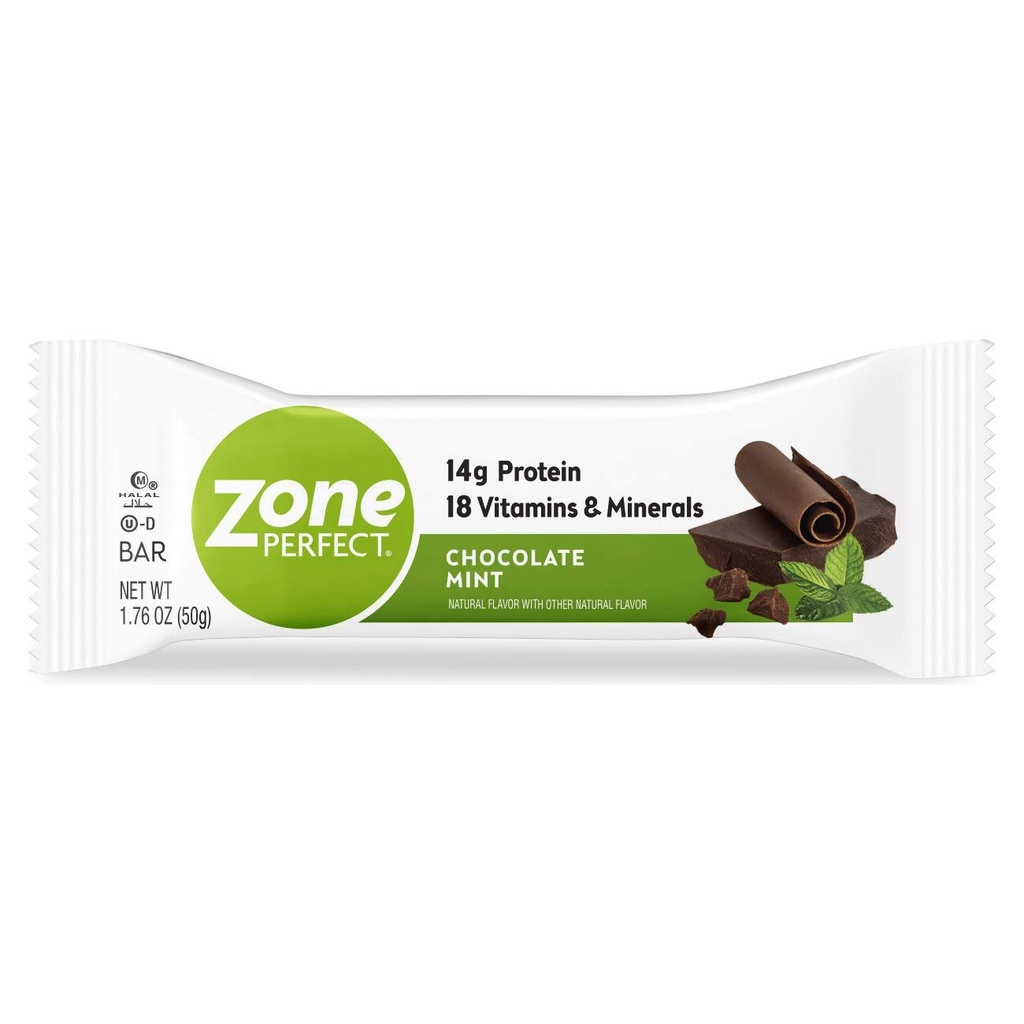 ZonePerfect Protein Bars, 14g Valk, 18 Vitamiinid ja Mineraalid, Toitainete Snack Bar, Chocolate Mint, 12 Bars
