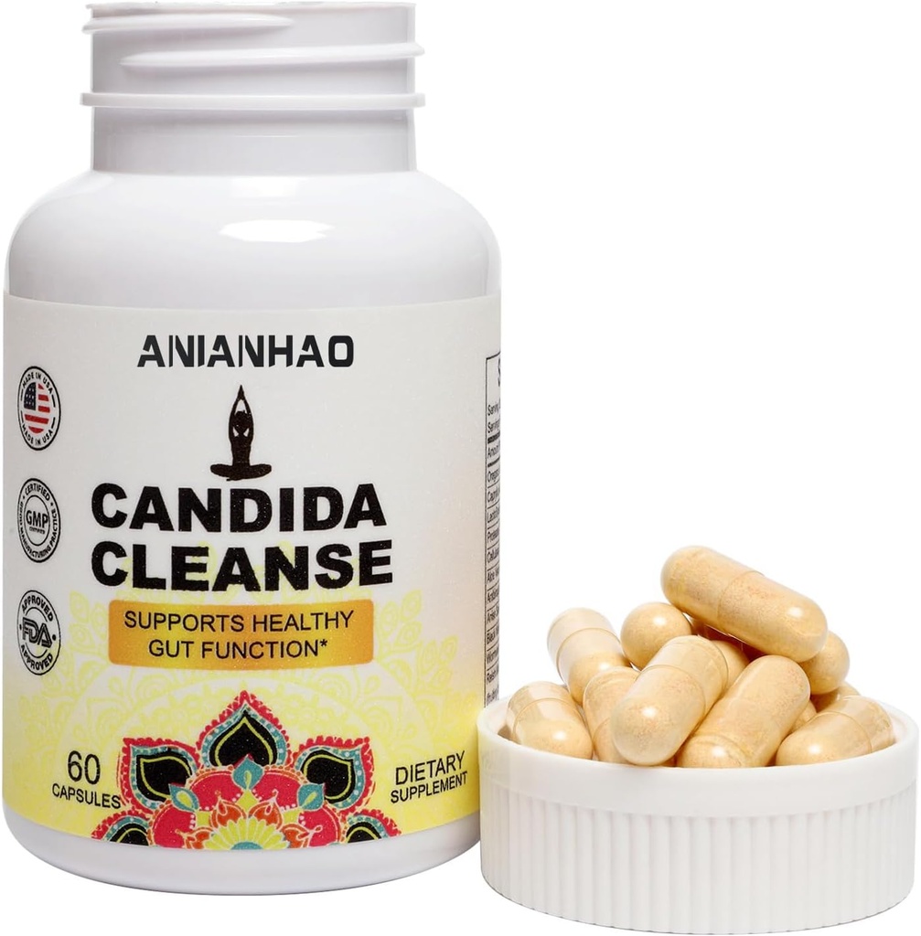 Candida Puhasta looduslike maitsetaimede ja probiootikumidega, Oregano Leht, Usspuit, Kaprüülhape, Must Kreeka pähklid