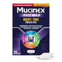 Mucinex Nightshift Cold & Flu, Maksimaalne Tugevus Võimas Multi-Sümptom Öine Relief, 20 Kiire Vabastamise Kapslid - Valu Reliever / Palaviku Vähendaja, Köha Supressant, Antihistamiin