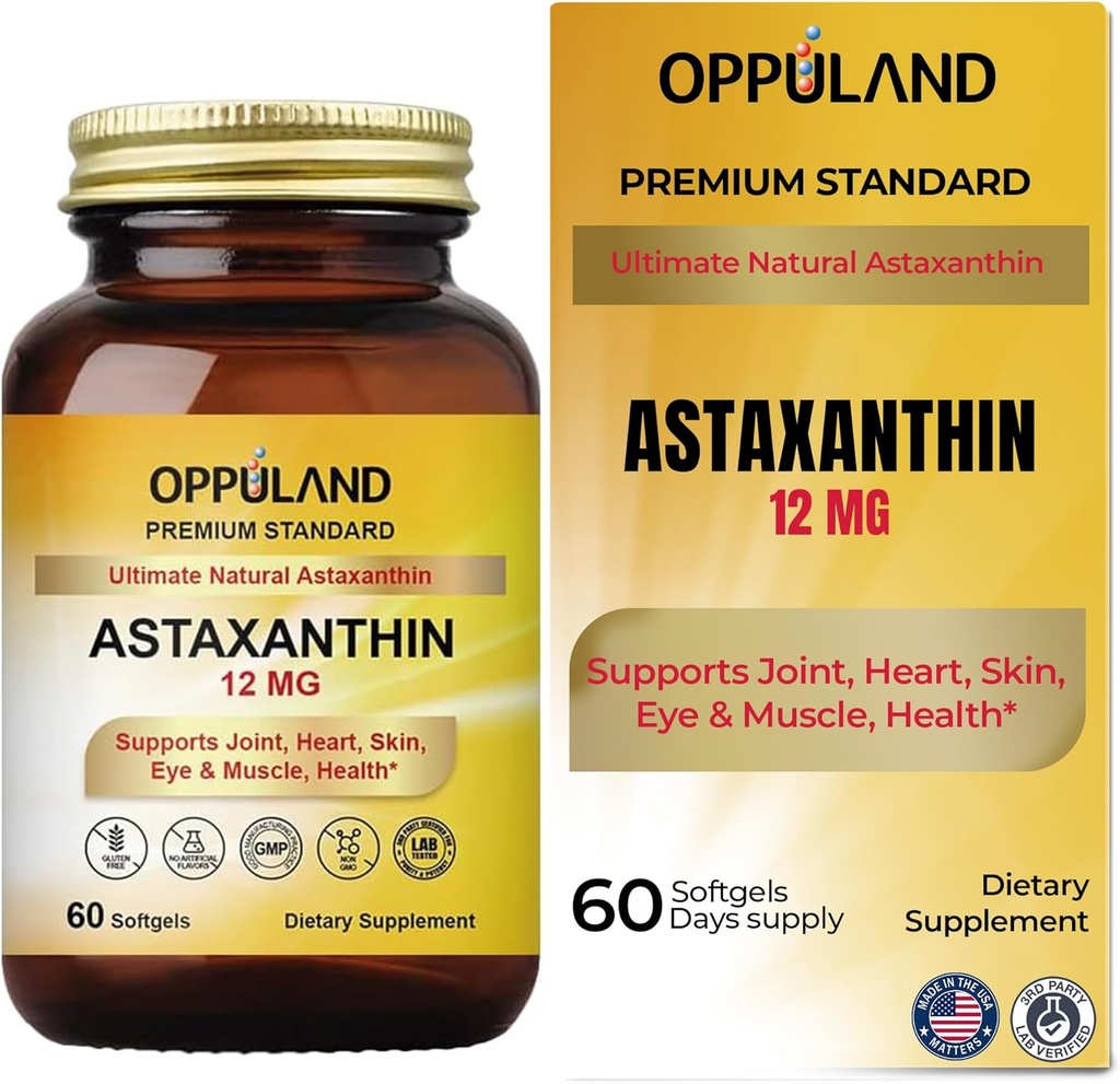 Astaksantiin 12mg | 60 Softgels | Toetab liigeste, südame, naha ja lihaste tervist